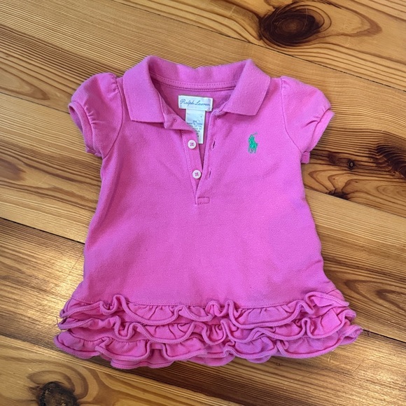 Ralph Lauren Other - EUC Ralph Lauren Pink Polo with Ruffle Detail infant dress 3 month